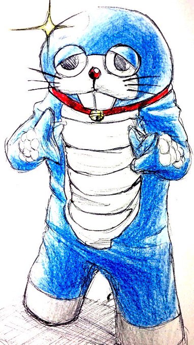 この絵でPixivの投稿件数が2000件になったのですが、最初の4件はこんな感じでした。
A6サイズの紙にボールペンや筆ペン、色鉛筆を使って描いていました。
コツコツやってきたおかげでイマチョットウマイ。 