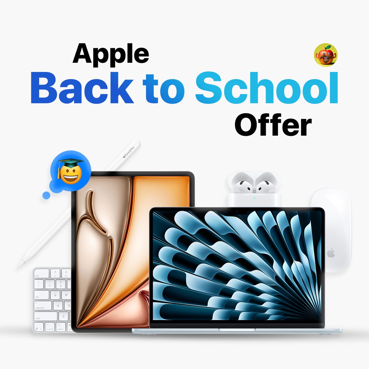 Apple’s #BackToSchool 🎓offer 2025 is Live 

Buy at student pricing &amp; get:
💻Mac ➝ Free AirPods (₹17,900) 
📱iPad ➝ Free Apple Pencil (₹11,900)

🛒Only on Apple Educational Store

⏳Till Sept 30
 
🎥Full details video varudhu!

#Apple #Offer #BackToSchool #MrPalam <a href="/Apple/">Apple</a>
