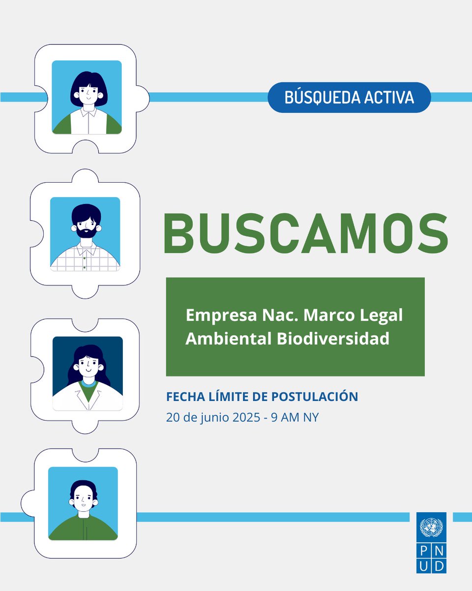 ¡ATENCIÓN! 🔍 Extendemos el llamado 

Empresa Consultora Nacional – Compilación del Marco Legal Ambiental relacionado con la Biodiversidad

📄 Términos de Referencia: procurement-notices.undp.org/view_negotiati…
