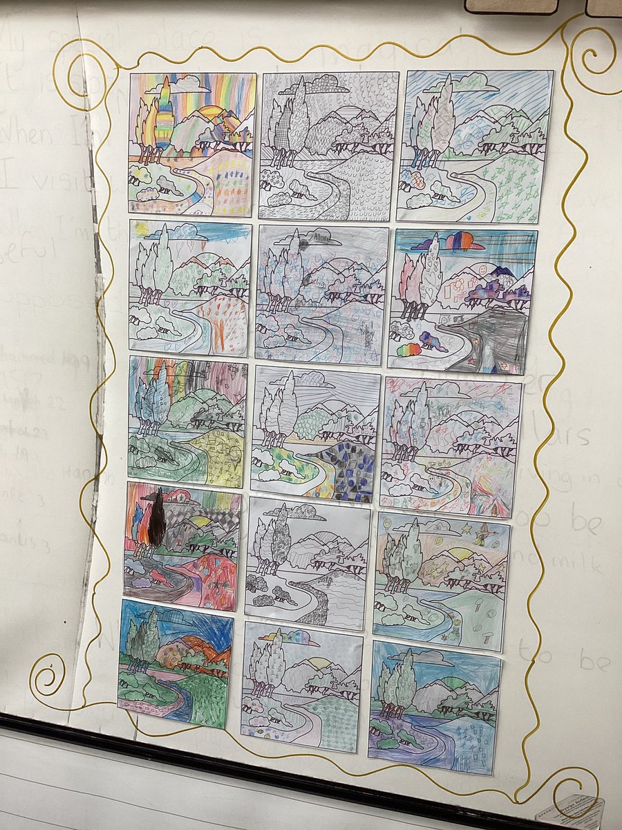 Mr Doodle has inspired us to create our own 2d doodle landscapes today! <a href="/StMargarets_/">St Margaret's Anfield CE Primary</a>  #SMAArtsweek