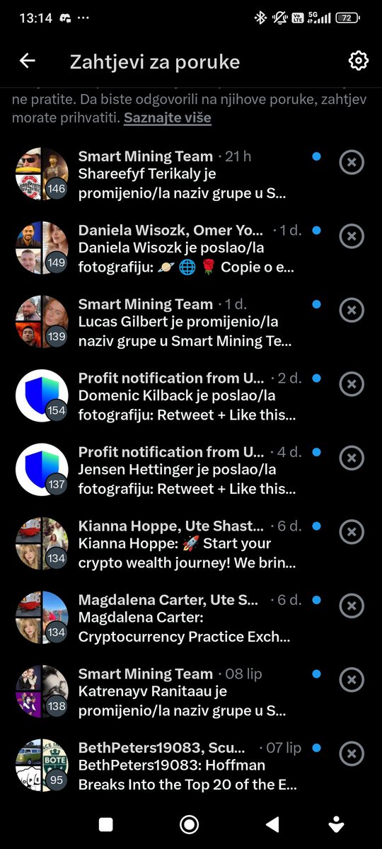 Is there a way to make all of these group chats stop appearing in my DMs

No matter how much I block them it won't stop 😭