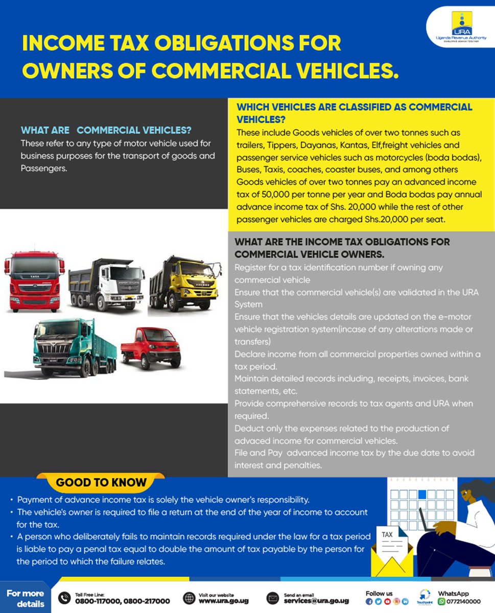 In today's #TaxSnippet, we shed a special light on the tax obligations for owners of commercial vehicles.

Take a read.
⬇️

#Customs101
