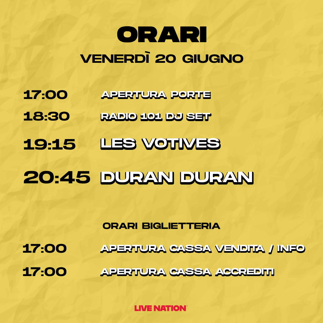 IDaysMilano's tweet image. Scopri tutte le info utili per il concerto dei DURAN DURAN agli I-Days Milano Coca-Cola 2025! 🚀
Si avvisa il pubblico che il 20/06 è previsto uno sciopero nazionale che coinvolgerà anche i mezzi pubblici. Info complete sul sito ATM.it