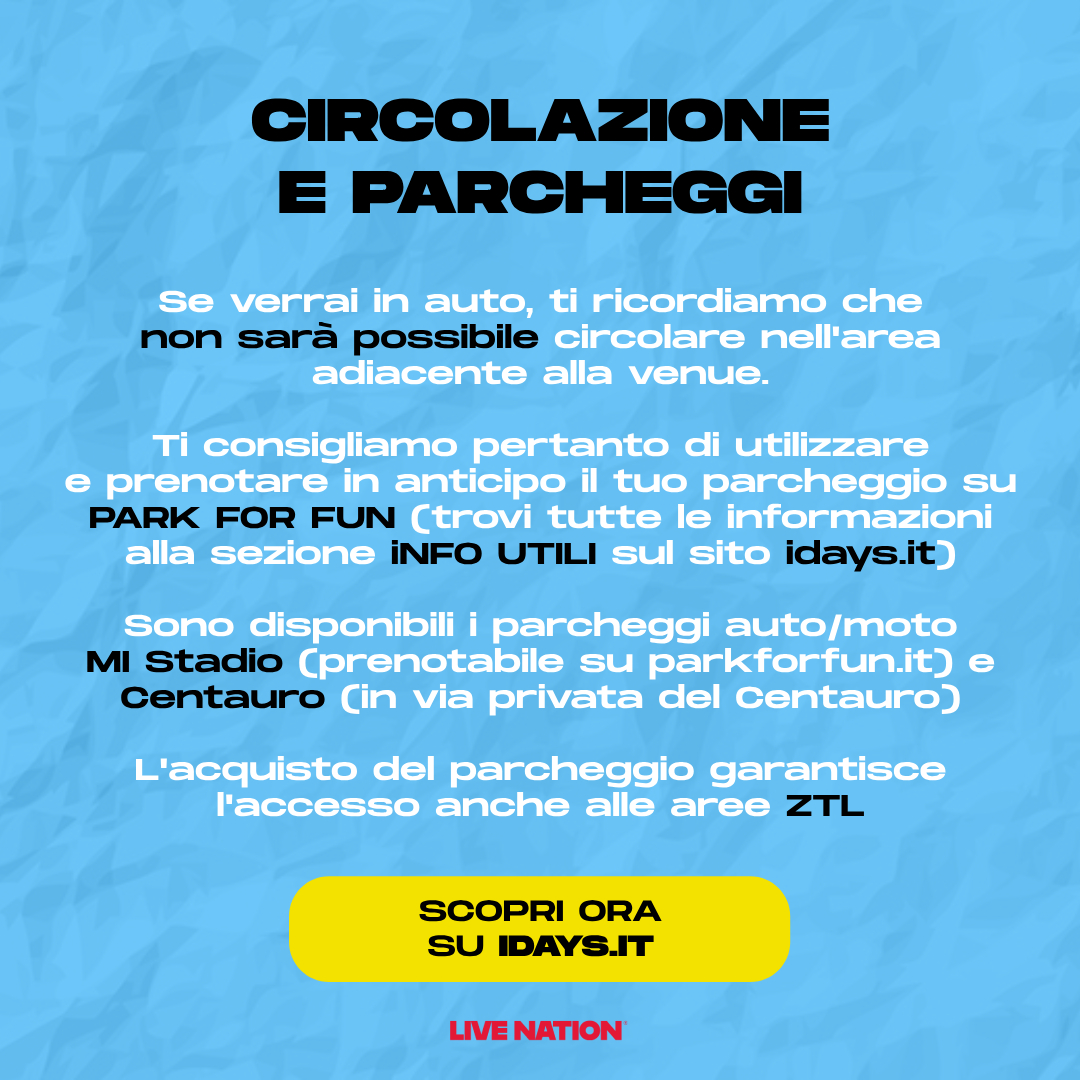 IDaysMilano's tweet image. Scopri tutte le info utili per il concerto dei DURAN DURAN agli I-Days Milano Coca-Cola 2025! 🚀
Si avvisa il pubblico che il 20/06 è previsto uno sciopero nazionale che coinvolgerà anche i mezzi pubblici. Info complete sul sito ATM.it