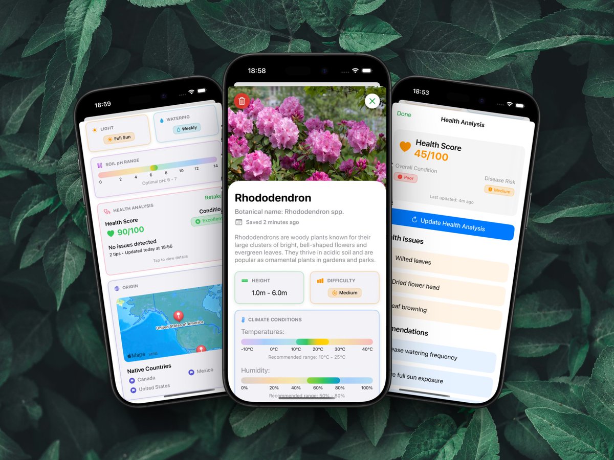 SrFuentes28's tweet image. I did it. I made a plant identification app! It&apos;s called Greenie.

Yes, I know. There are like 948 already.

Now there’s 949. Sorry not sorry.

Pretty fun to build and many more features in the backlog for the coming versions. Give it a try!