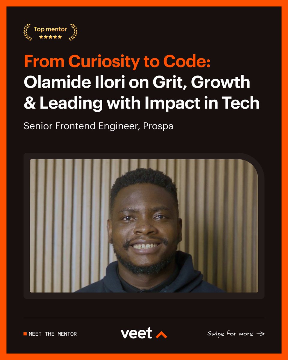 Veet (@joinveet) on Twitter photo ✨ “You don’t need to have it all figured out to start building.”
That’s one of the many gems <a href="/dev_lammy/">Olamide Ilori</a> dropped in our latest mentor interview.
🧩 Swipe through the carousel to dive in. ✨ “You don’t need to have it all figured out to start building.”
That’s one of the many gems <a href="/dev_lammy/">Olamide Ilori</a> dropped in our latest mentor interview.
🧩 Swipe through the carousel to dive in.