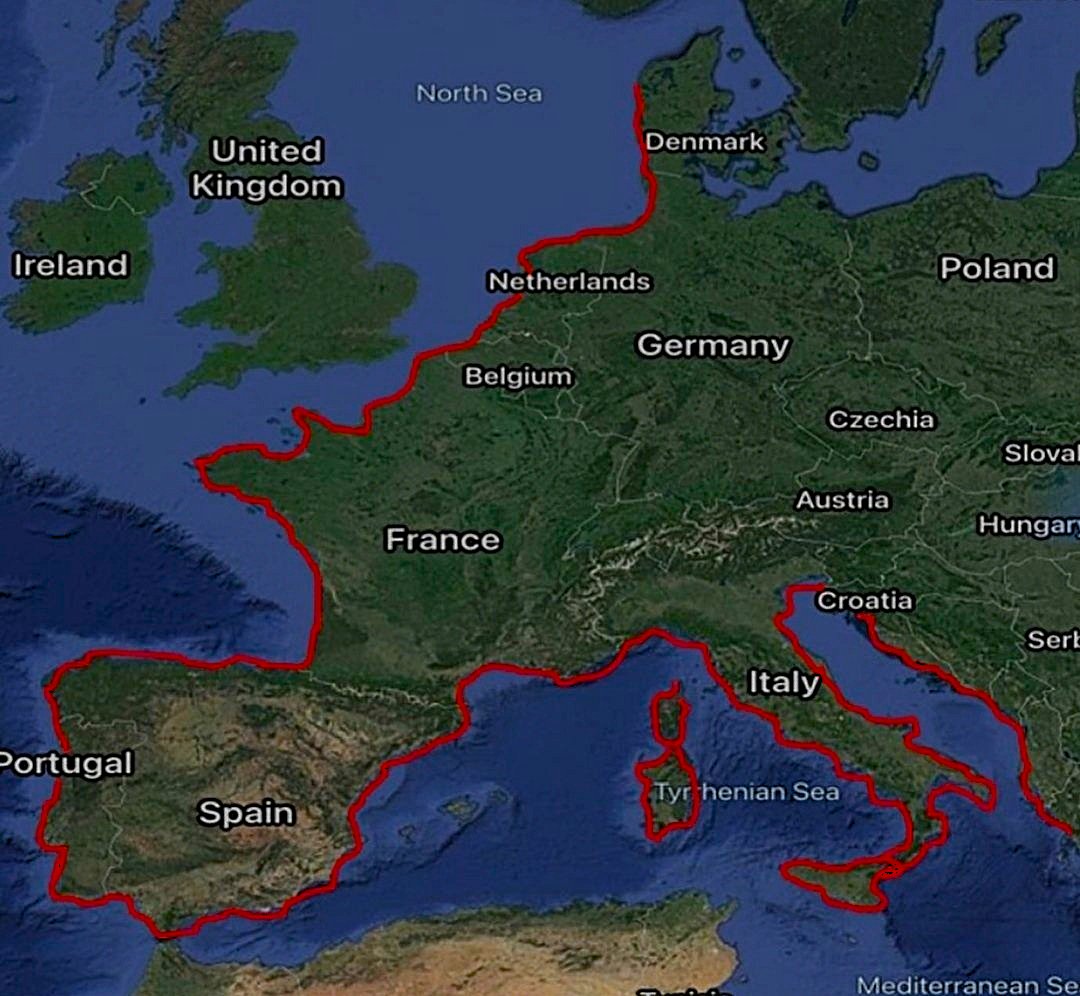 If you laid the Great Wall of China around Europe’s coastline