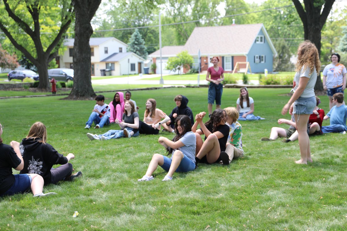 Upward Bound Math and Science (#UBMS) is in full swing at @marianuniversitywi this week! UBMS is a federally-funded #Trio program, that prepares high school students to be on a path to college. Here, they're taking a break with a fun Simon-Says-like game, with a Navy ship theme.