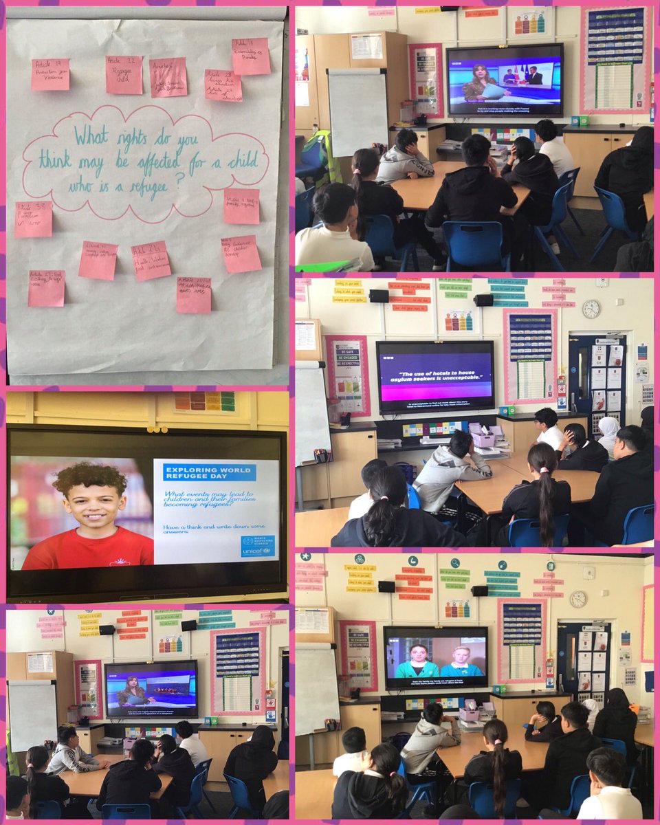 Year 6 explored #WorldRefugeeDay and learnt what events may lead people to become refugees. They discussed what the government should be doing to support children seeking safety in the UK as well as the <a href="/UNICEF/">UNICEF</a> rights that they may have affected. #RRSA #Article22 <a href="/voice21oracy/">Voice 21 Oracy</a>