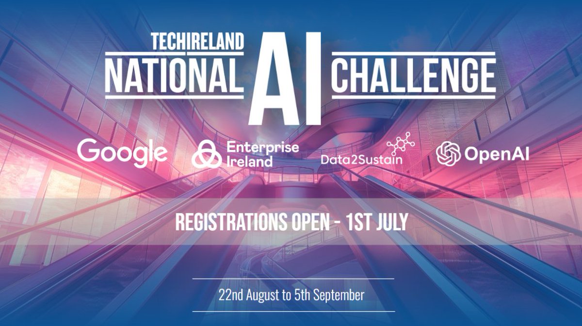 TechIreland (@techireland) on Twitter photo 🌟The National AI Challenge 2025 is coming!
Dev teams + AI minds unite to solve real-world problems inspired by AI: Here for Good 🇮🇪
Supported by <a href="/Entirl/">Enterprise Ireland</a>, <a href="/Google/">Google</a>, <a href="/OpenAI/">OpenAI</a>, <a href="/Data2Sustain/">Data2Sustain</a> + more
Build your team. Make an impact.
👉Stay tuned for updates!
#NAIM2025 #AIChallenge 🌟The National AI Challenge 2025 is coming!
Dev teams + AI minds unite to solve real-world problems inspired by AI: Here for Good 🇮🇪
Supported by <a href="/Entirl/">Enterprise Ireland</a>, <a href="/Google/">Google</a>, <a href="/OpenAI/">OpenAI</a>, <a href="/Data2Sustain/">Data2Sustain</a> + more
Build your team. Make an impact.
👉Stay tuned for updates!
#NAIM2025 #AIChallenge