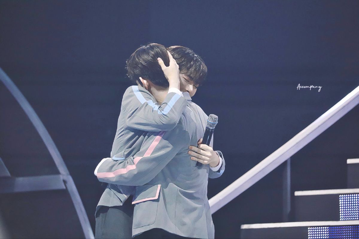 i love the way hanbin puts his hand on the back of people's heads and strokes their hair when he hugs them like it's just so comforting and tender and full of love and care