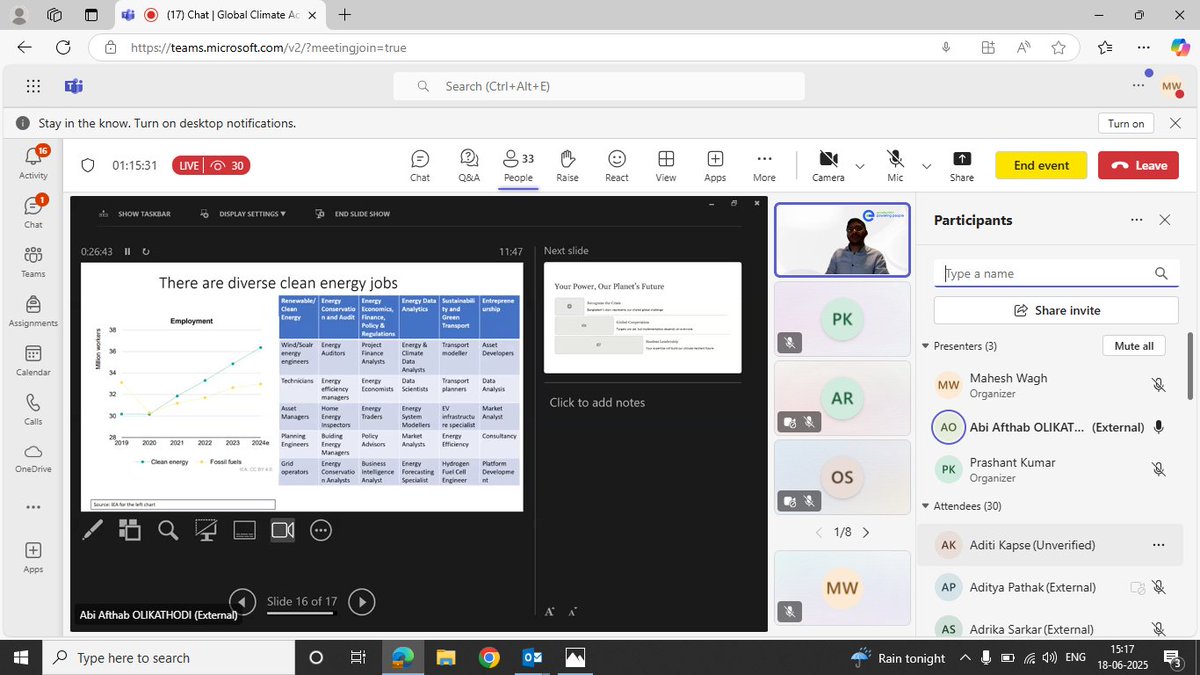 The School of Sustainability Studies, Symbiosis Skills &amp; Professional University, proudly hosted an insightful webinar on 18th June 2025 exploring global climate efforts and the role of smart &amp; sustainable energy.

#Sustainability #ClimateAction #SmartEnergy #RenewableEnergy