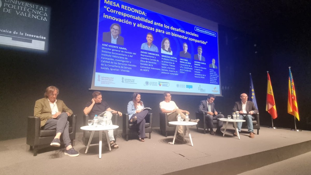 Corresponsables (@corresponsables) on Twitter photo Continuamos la #JAnuario2025VAL con la Mesa Redonda «Corresponsabilidad ante los desafíos sociales: innovación y alianzas para un bienestar compartido»:
✅ <a href="/JoseVteAnaya/">José Vicente Anaya</a>, @Generalitat
✅ David Taroncher, <a href="/AERTE_CV/">AERTE</a>
✅ Mercedes Botija, @<a href="/UV_EG/">Universitat València</a>
✅ Cristóbal Miralles, <a href="/UPV/">Universitat Politècnica de València</a> Continuamos la #JAnuario2025VAL con la Mesa Redonda «Corresponsabilidad ante los desafíos sociales: innovación y alianzas para un bienestar compartido»:
✅ <a href="/JoseVteAnaya/">José Vicente Anaya</a>, @Generalitat
✅ David Taroncher, <a href="/AERTE_CV/">AERTE</a>
✅ Mercedes Botija, @<a href="/UV_EG/">Universitat València</a>
✅ Cristóbal Miralles, <a href="/UPV/">Universitat Politècnica de València</a>