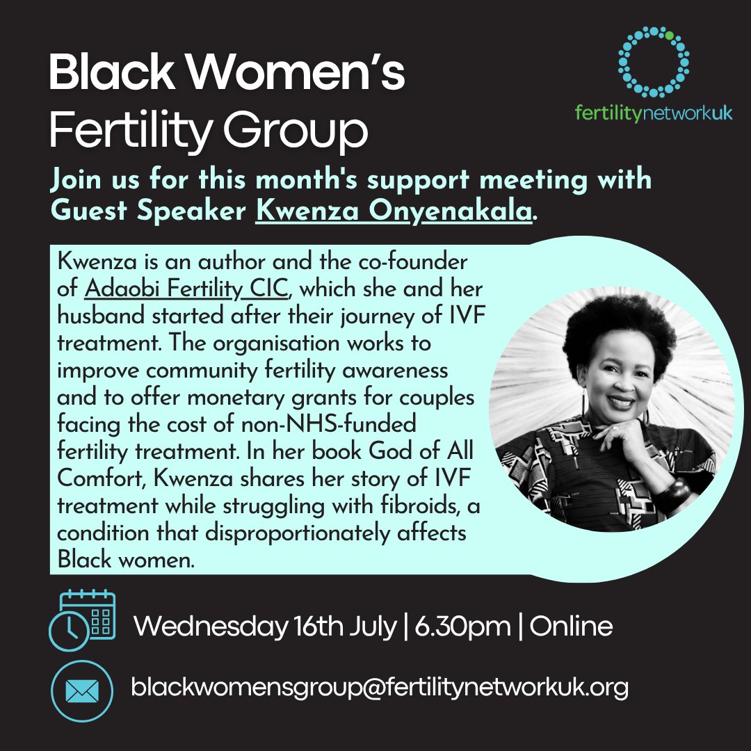 ✨ Next Support Meeting ✨Guest Speaker✨
Kwenza will share her fertility journey, including IVF and living with fibroids — a condition that affects many Black women.
Join the group here facebook.com/groups/blackwo…
#BlackWomensHealth #FertilityJourney #FibroidsAwareness #IVFSupport