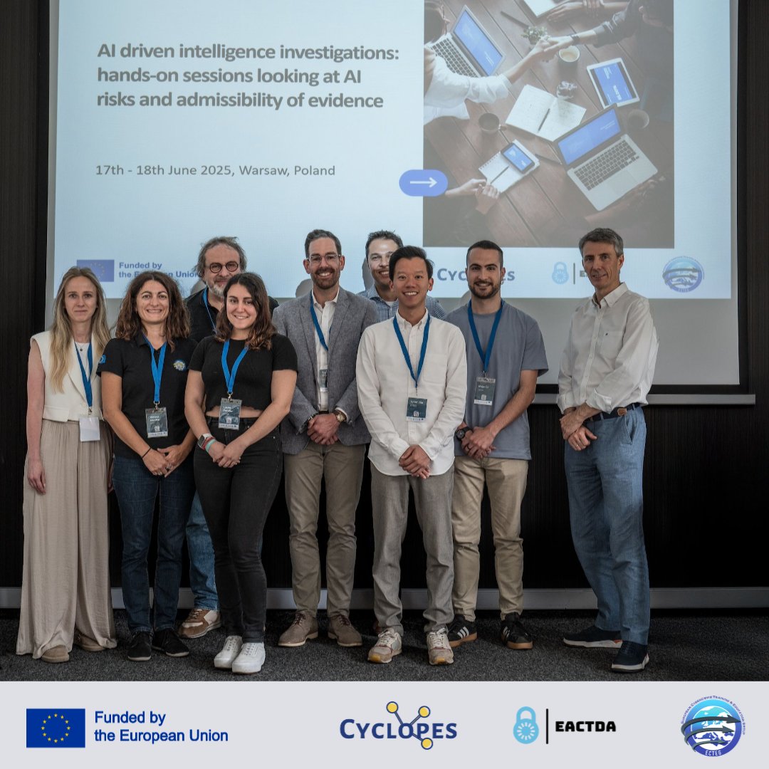 ECTEG ๐ช๐บ (@ecteg) on Twitter photo <a href="/EACTDA_Official/">EACTDA</a> <a href="/ProjectCyclopes/">Cybercrime Law Enforcement Practitioners' Network</a> <a href="/EC3Europol/">EC3</a> <a href="/johnstone_pj/">Paul Johnstone</a> <a href="/_Reza__/">Rez</a> <a href="/EUHomeAffairs/">EU Home Affairs</a> <a href="/PolishPlatform/">Polish Platform for Homeland Security (PPHS)</a> <a href="/Europol/">Europol</a> <a href="/ZITiS_de/">ZITiS</a> <a href="/hellenicpolice/">ฮฮปฮปฮทฮฝฮนฮบฮฎ ฮฯฯฯ
ฮฝฮฟฮผฮฏฮฑ</a> <a href="/UCDCCI/">UCD CCI</a> ๐ต๐ฑ Many discussions on the use & potential of "Artificial Intelligence in Investigations" at Day 2 of the Joint event for #LEA working on #cybercrime
Thanks to organising teams <a href="/EACTDA_Official/">EACTDA</a>, <a href="/ProjectCyclopes/">Cybercrime Law Enforcement Practitioners' Network</a> + the support of <a href="/EC3Europol/">EC3</a>!
#StrongerTogether for #securityEU <a href="/EACTDA_Official/">EACTDA</a> <a href="/ProjectCyclopes/">Cybercrime Law Enforcement Practitioners' Network</a> <a href="/EC3Europol/">EC3</a> <a href="/johnstone_pj/">Paul Johnstone</a> <a href="/_Reza__/">Rez</a> <a href="/EUHomeAffairs/">EU Home Affairs</a> <a href="/PolishPlatform/">Polish Platform for Homeland Security (PPHS)</a> <a href="/Europol/">Europol</a> <a href="/ZITiS_de/">ZITiS</a> <a href="/hellenicpolice/">ฮฮปฮปฮทฮฝฮนฮบฮฎ ฮฯฯฯ
ฮฝฮฟฮผฮฏฮฑ</a> <a href="/UCDCCI/">UCD CCI</a> ๐ต๐ฑ Many discussions on the use & potential of "Artificial Intelligence in Investigations" at Day 2 of the Joint event for #LEA working on #cybercrime
Thanks to organising teams <a href="/EACTDA_Official/">EACTDA</a>, <a href="/ProjectCyclopes/">Cybercrime Law Enforcement Practitioners' Network</a> + the support of <a href="/EC3Europol/">EC3</a>!
#StrongerTogether for #securityEU