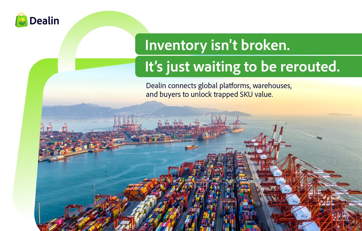 dealin_global's tweet photo. 🚛 Inventory isn’t broken. It’s just waiting to be rerouted.

Meet Dealin — the world’s next-gen infrastructure for global inventory liquidity.

We connect Amazon, TikTok, Shopee &amp; more across 5 regions to turn deadstock into dynamic assets.

#InventoryTech #CrossBorderEcommerce https://t.co/kvgC3XSCuv