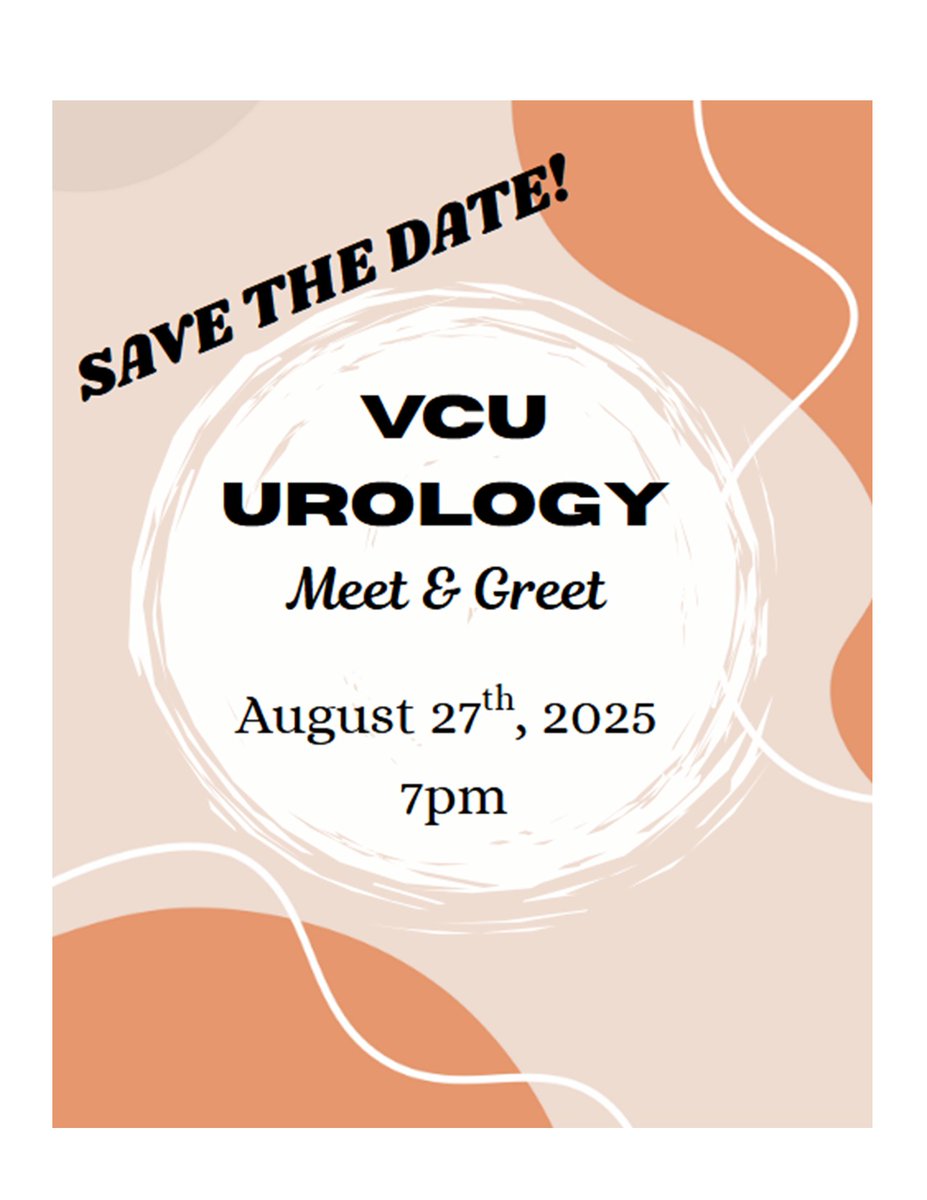 VCUUrology1's tweet photo. Come join us at the VCU Urology Meet and Greet. Email us at vcuurology1@gmail.com with your name, if interested. See you there! https://t.co/TWUDiieHMN