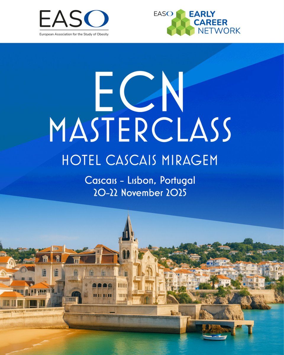 EASO Early Career Network (@easoobesityecn) on Twitter photo <a href="/EASOobesityECN/">EASO Early Career Network</a> Masterclass ➡️ Hot Topics in Obesity, applications now open! 🌟
This educational course is open to early career researchers and healthcare practitioners, and will take place in Cascais, Portugal 20-22 November 2025.
Learn more: easo.org/ecn-masterclas… <a href="/EASOobesityECN/">EASO Early Career Network</a> Masterclass ➡️ Hot Topics in Obesity, applications now open! 🌟
This educational course is open to early career researchers and healthcare practitioners, and will take place in Cascais, Portugal 20-22 November 2025.
Learn more: easo.org/ecn-masterclas…