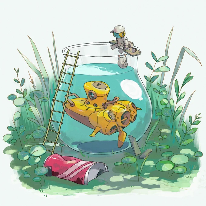 潜水艇休憩中