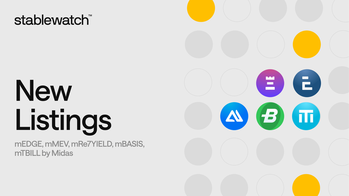 New Listing: All Yield-Bearing Tokens from <a href="/MidasRWA/">Midas</a> are now available!

• Delta Neutral Tokens: $mEDGE, $mMEV, $mRe7YIELD, $mBASIS
• Bond-Backed Token: $mTBILL