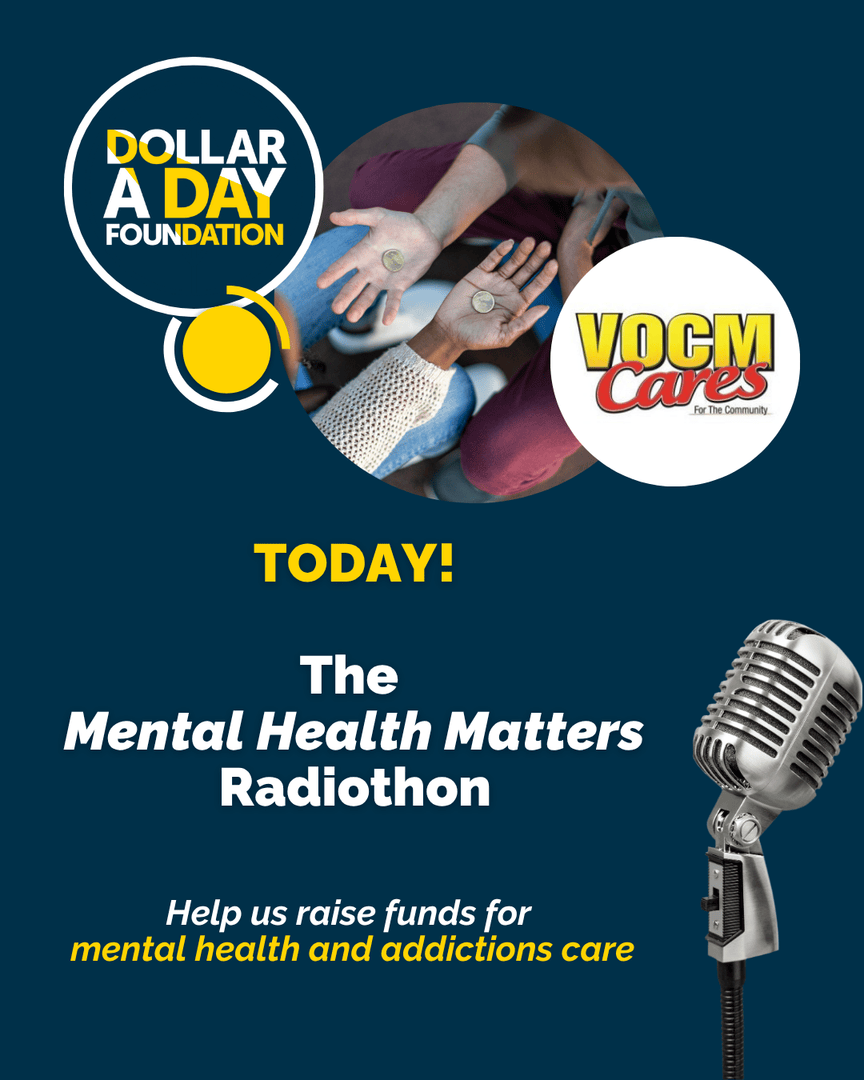 🎉 Tune in from 12–4 PM for the Mental Health Matters Radiothon, airing on <a href="/VOCMnews/">VOCM News</a>! Listen live to hear co-founders <a href="/alanthomasdoyle/">Alan Doyle</a> &amp; Brendan Paddick talk about our work, and hear from our special guests. 

Call 709-765-1551 to donate now!