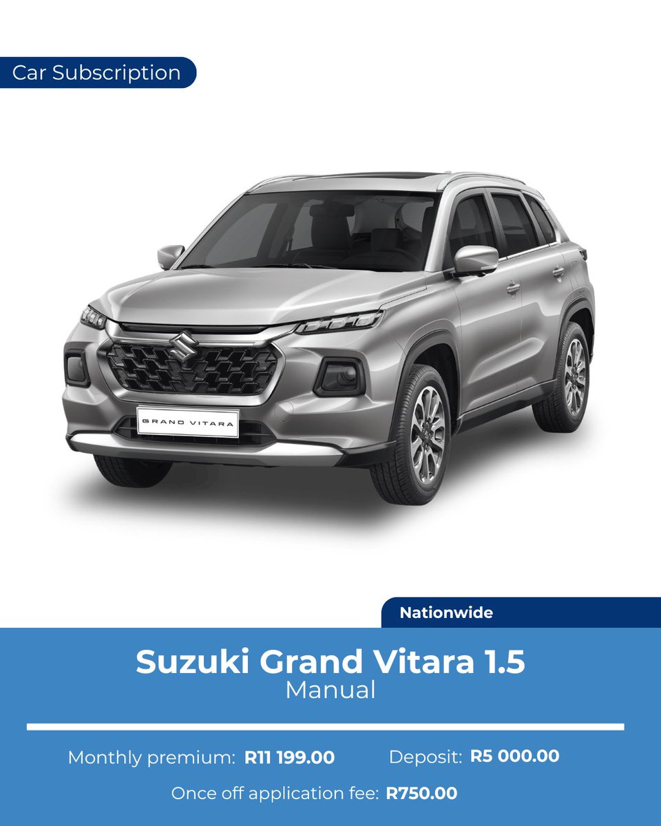 GearFlexZA's tweet photo. Go Bigger with Gear Flex’s Car Subscription SUV Fleet!

Experience driving on your terms with our Car Subscription SUV Fleet — designed for those who want space, power, and flexibility without the hassle of ownership. Prices start from just R9 999.00 per month. https://t.co/TKNuJ2kT04