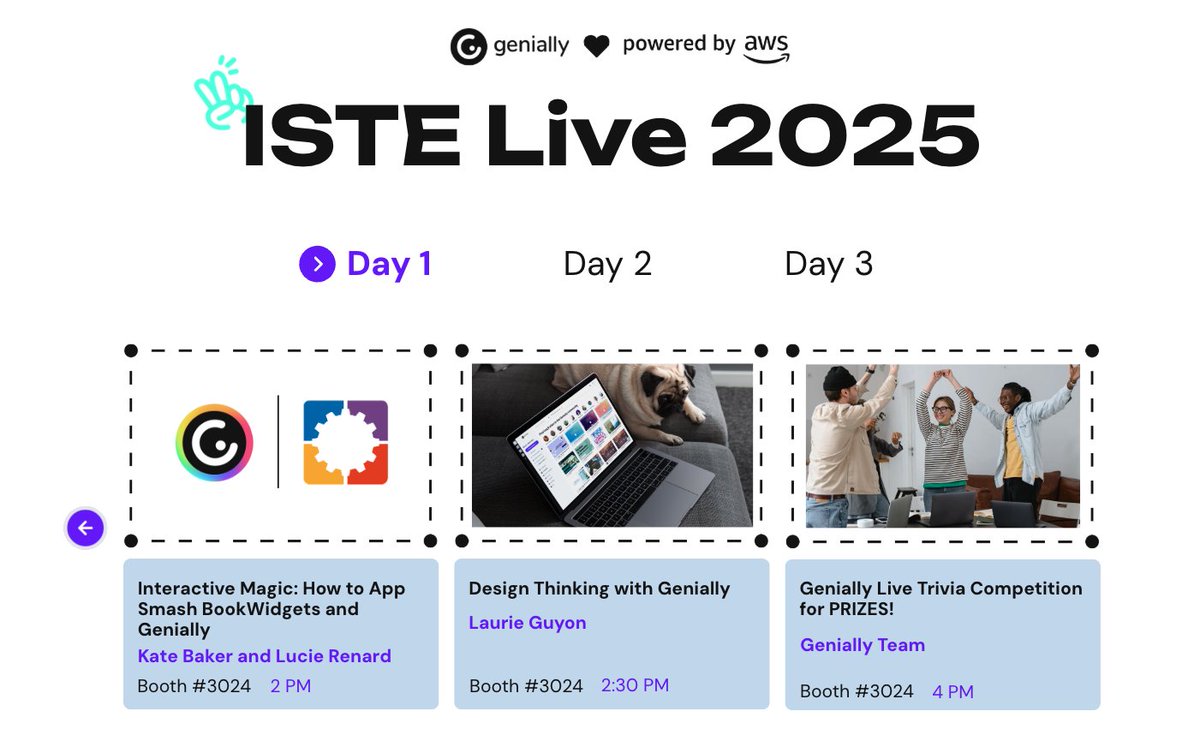 SMILELearning's tweet image. Find me at the @genially booth at #ISTE to explore #DesignThinking. I&apos;ll have a few books to give away too!

#XFactorEdu
#SMILEFactor
#NYSCATE