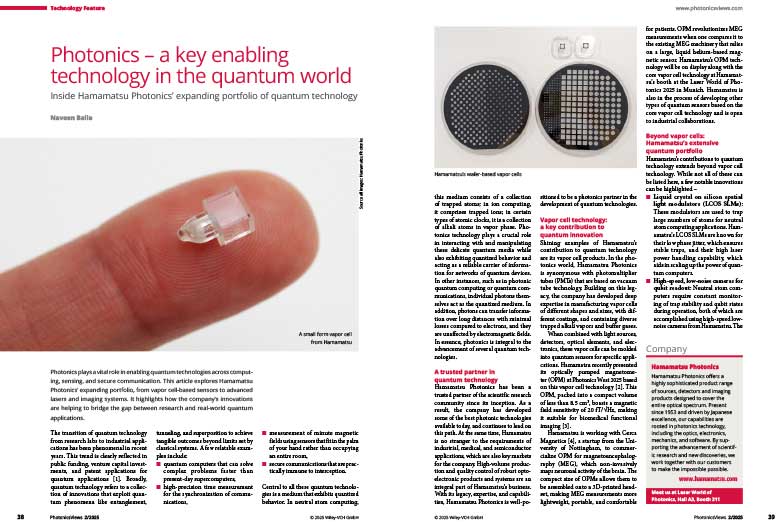PhotonicViews's tweet photo. #TechnologyFeature Photonics – a key enabling technology in the quantum world: Inside @HamamatsuPhoton’s expanding portfolio of quantum technology; by Naveen Balla https://t.co/yfxWO5vzxx https://t.co/pKMYZxAjUo