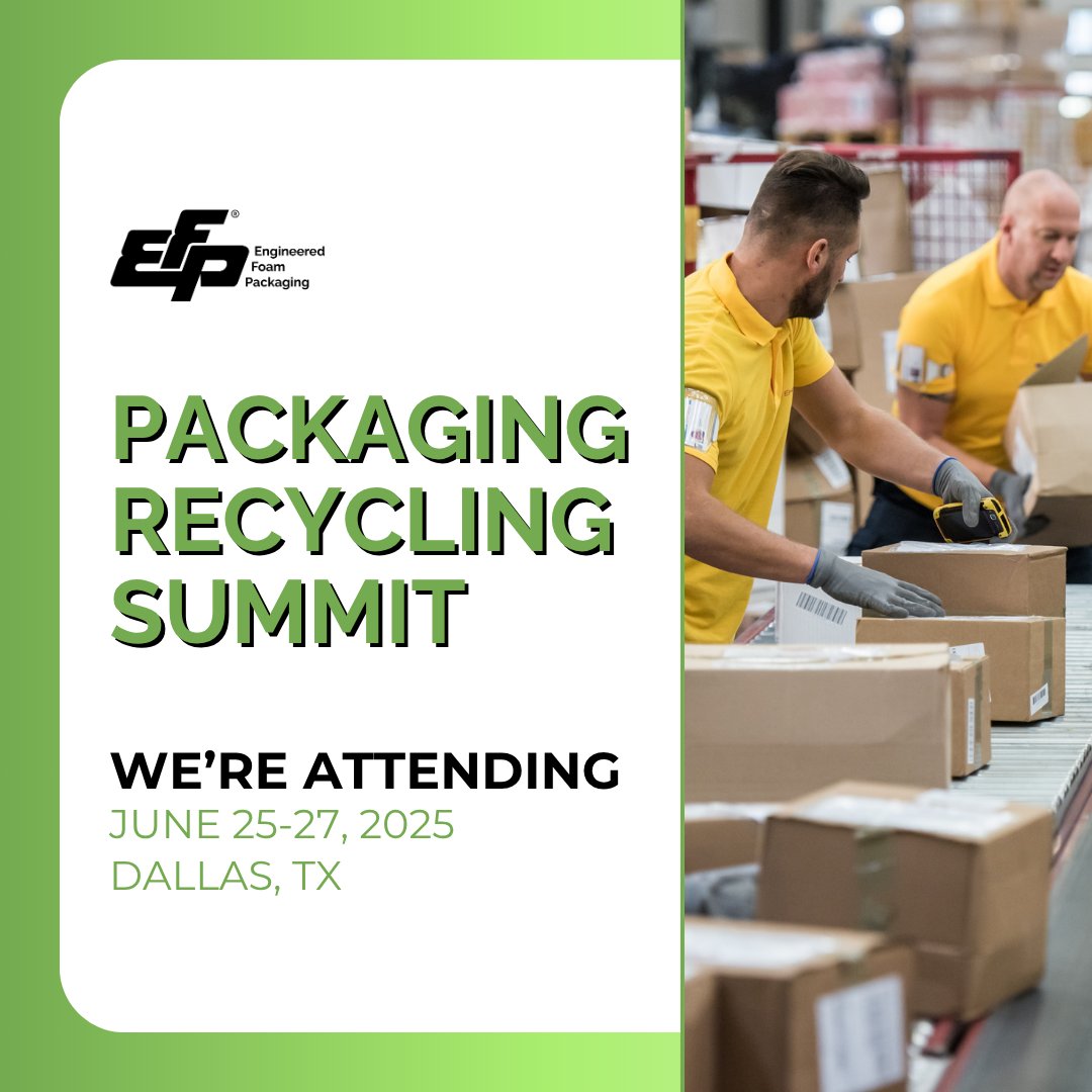 EFP will be attending the Packaging Recycling Summit 2025 in Dallas, TX! ♻️ Connecting with industry leaders to explore innovations in sustainable packaging and circularity. Let's drive change together! 🔗 loom.ly/tYCFnag #EFPLife #Packaging #Recycling