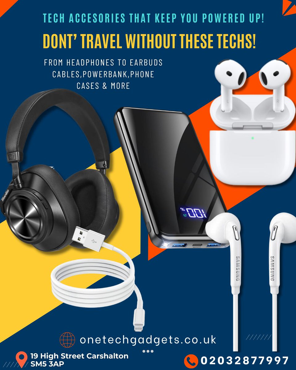 OneTech_Repairs's tweet image. Tech accessories that keep you powered up! 🔋⚡
🛒 Shop online at onetechgadgets.co.uk
📍Or visit our store in #Carshalton for the latest gadgets!

#FathersDayGifts #TechAccessories #TechGadgets2025 #MobileAccessories #Headphones #OneTechGadgets