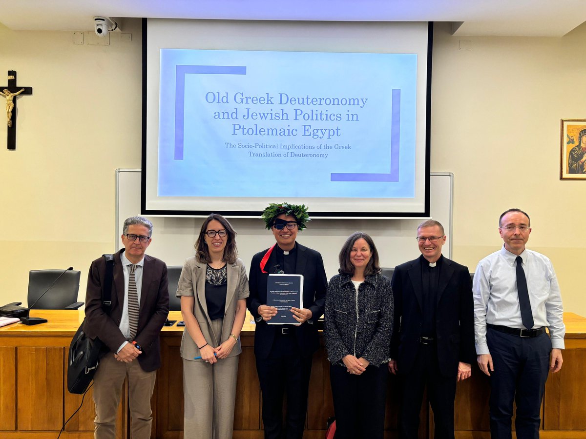IOSCSOfficial's tweet image. Congratulations to Jesús Salvador García Ortiz on defending his dissertation “Old Greek Deuteronomy and Jewish Politics in Ptolemaic Egypt: The Socio-Political Implications of the Greek Translation of Deuteronomy” at the Pontifical Biblical Institute! biblico.it/tesi/garcia-or…