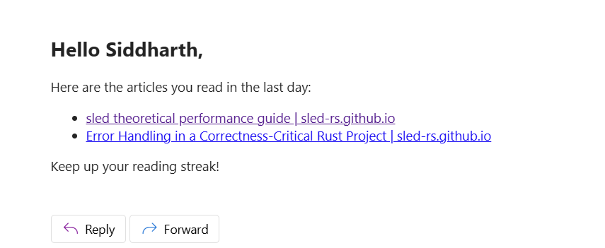 readingtrackapp's tweet photo. New Feature Drop – Daily Reading Summary Emails!
Just shipped daily reading summary emails on ReadingTrack.

Every morning, you’ll get a quick digest of the articles you explored the previous day, helping you:
*Build a consistent reading habit
*Reflect on your learning journey https://t.co/ZCzqByml8J