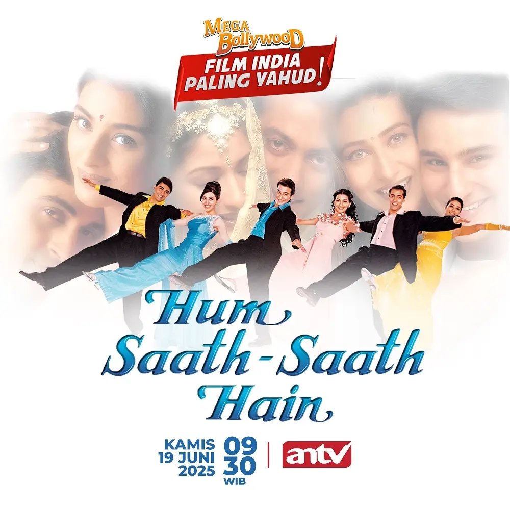 infojdwlbolly's tweet photo. #MegaBollywoodANTV
#MegaBollywoodANTV2025
#FilmIndiaPalingYahud 
#MegaBollywoodSalmanKhan
#HumSaathSaathHain
Kamis,19 Juni 2025 pkl:09:30 WIB
Dibintangi ;
-Salman Khan
-Sonali Bendre
-Mohnish Behl
-Tabu
-Karisma Kapoor
-Saif Ali Khan https://t.co/WvEX5ga82q