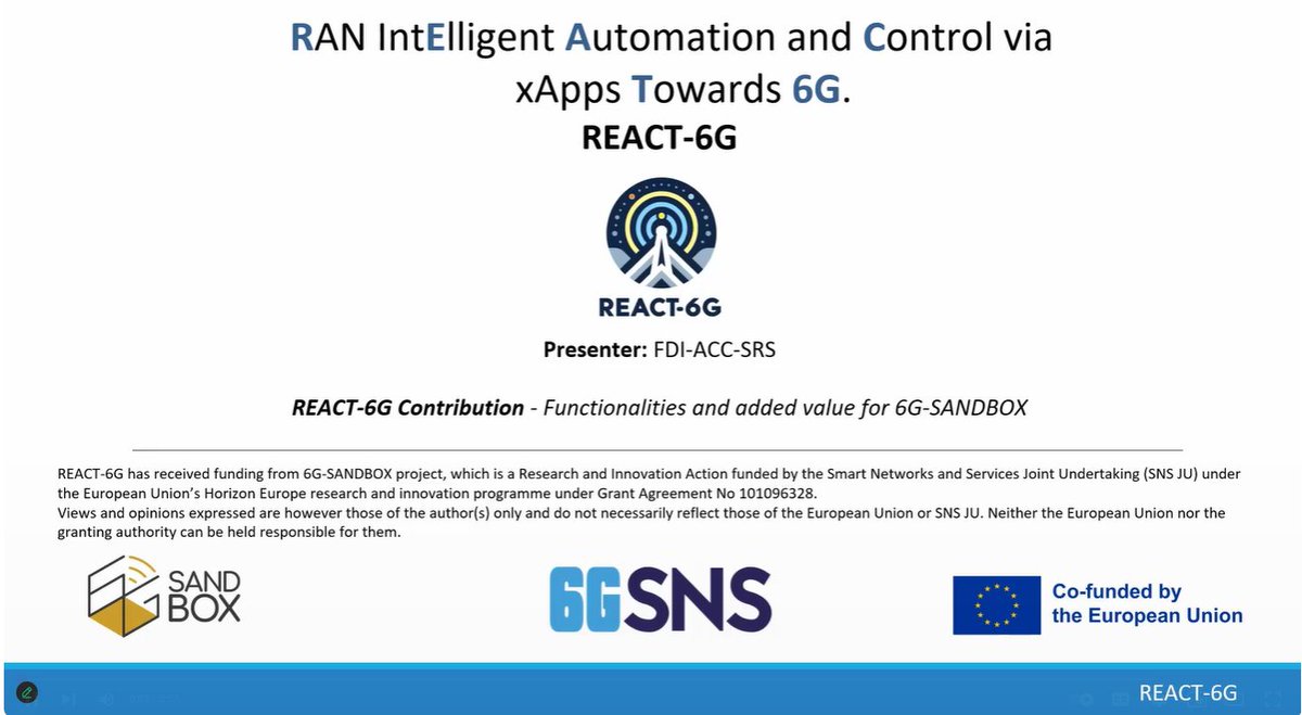 6G-SANDBOX (@6gsandbox) on Twitter photo #Learnabout6GSANDBOX and REACT-6G an #OpenCall2 #winner submitted by Software Radio Systems, <a href="/fourdotinfinity/">FOUR DOT INFINITY</a> and <a href="/accelleran/">Accelleran</a>. You may watch the demo video here => youtube.com/watch?v=MNrvDRโฆ <a href="/6G_SNS/">SNS JU</a> #6g #snsju #6gsns #demonstration #experiments #technology #providers #Learnabout6GSANDBOX and REACT-6G an #OpenCall2 #winner submitted by Software Radio Systems, <a href="/fourdotinfinity/">FOUR DOT INFINITY</a> and <a href="/accelleran/">Accelleran</a>. You may watch the demo video here => youtube.com/watch?v=MNrvDRโฆ <a href="/6G_SNS/">SNS JU</a> #6g #snsju #6gsns #demonstration #experiments #technology #providers
