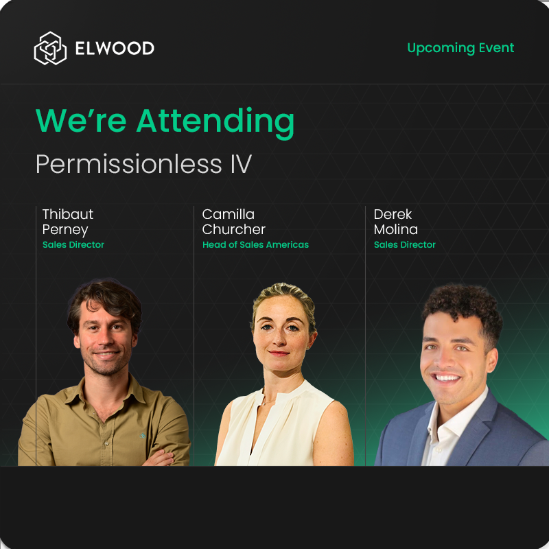 🇺🇸 Elwood Technologies will be at Permissionless IV from June 24-26, 2025, at Industry City in Brooklyn, New York.

Our team members attending:

🔹 Camilla Churcher - Head of Sales Americas
🔹 Thibaut Perney - Sales Director
🔹 Derek Molina - Sales Director 

If you are