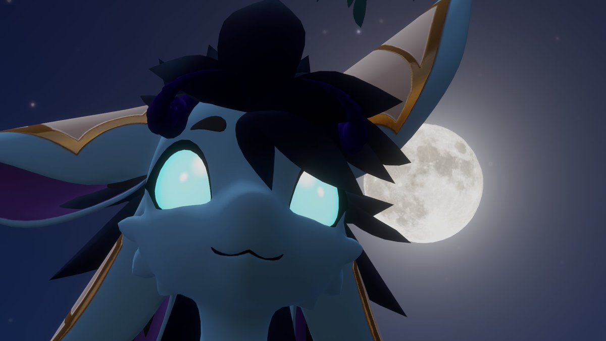 Aren't I just the cutest thing you've ever seen? The moon is almost as bright as my eyes~ - Rez

#VRChat #Avali #Revali