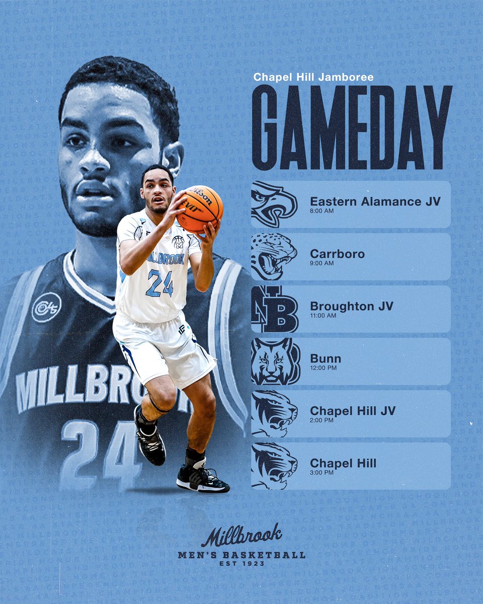 Today's schedule for Varsity and JV at the Chapel Hill Summer Jamboree.