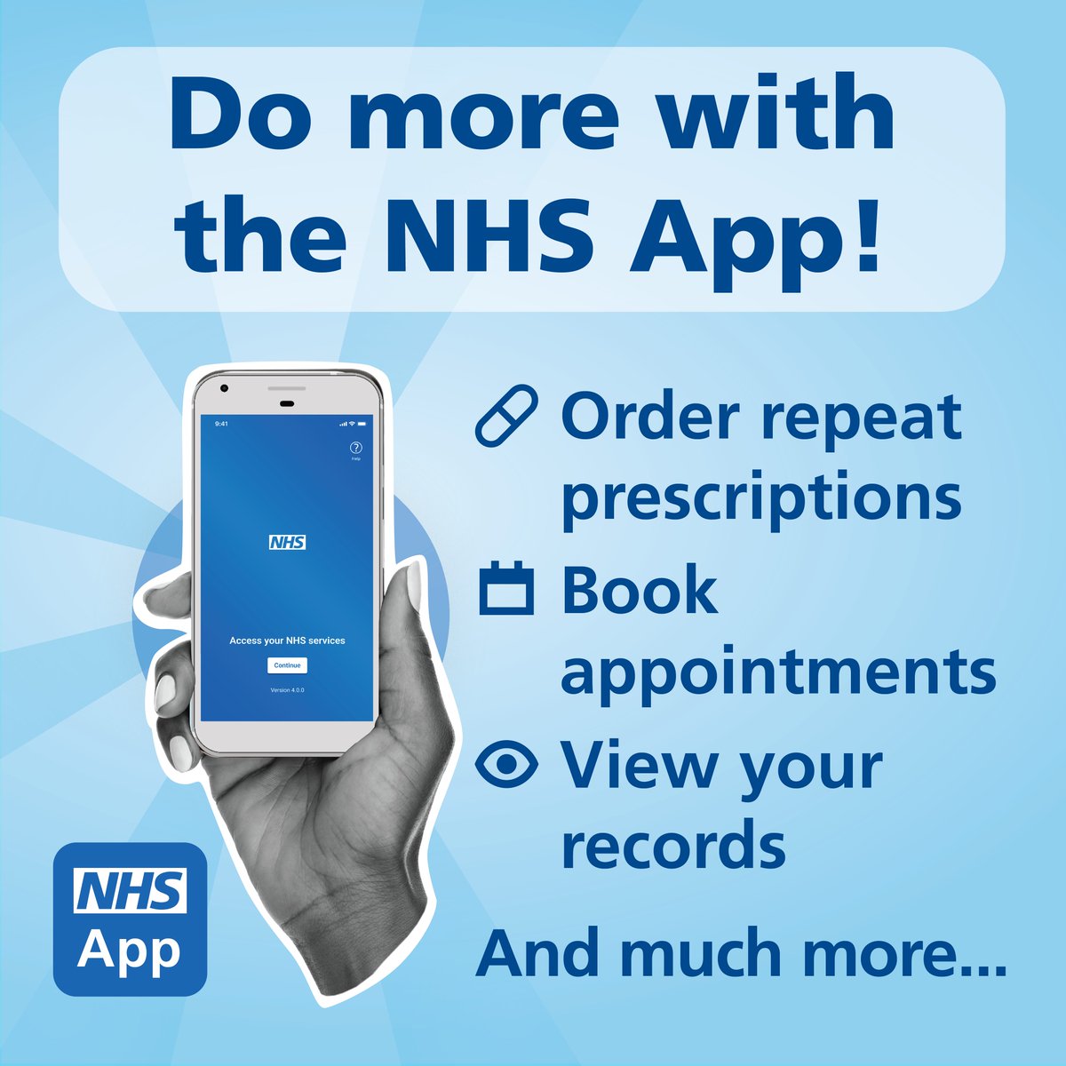 @HealthierNWL (@healthiernwl) on Twitter photo No more waiting on hold. With the free NHS App, you can do so much more.
Visit nhs.uk/nhsapp to download the app and get started. No more waiting on hold. With the free NHS App, you can do so much more.
Visit nhs.uk/nhsapp to download the app and get started.