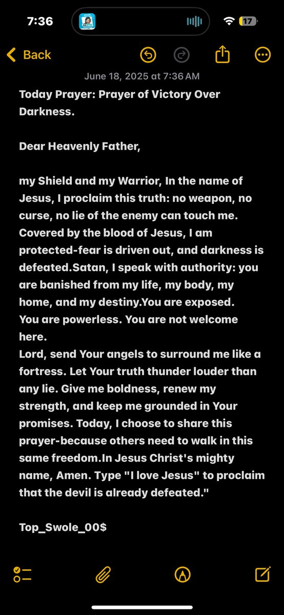 Prayer of Victory Over
Darkness.