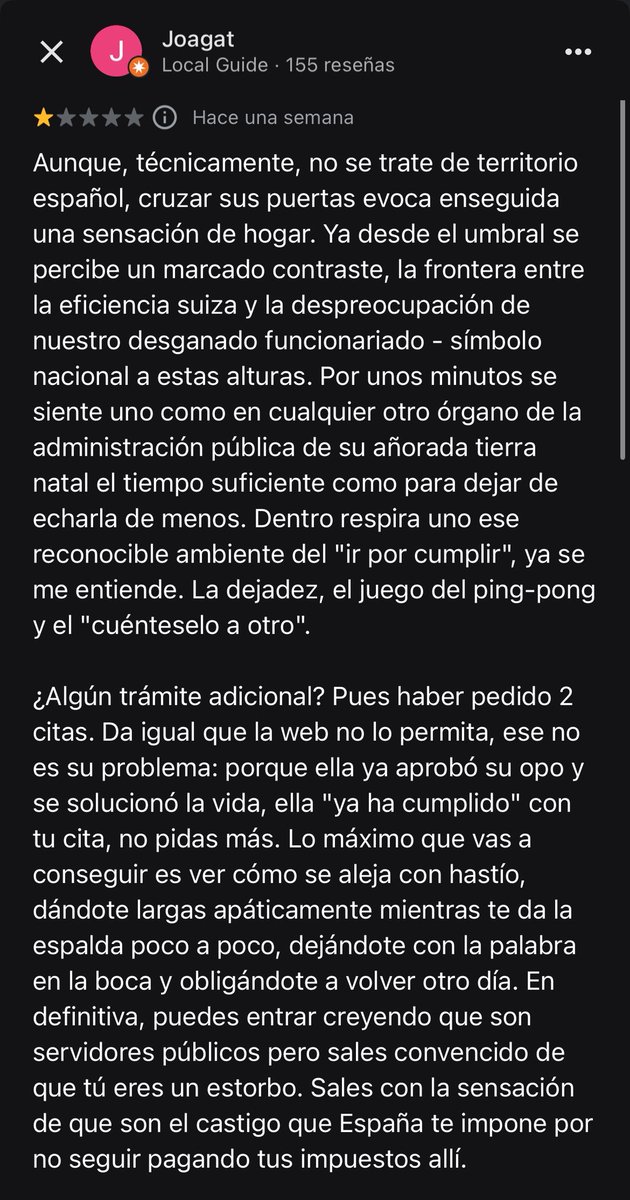 Como me representa esta reseña al consulado.