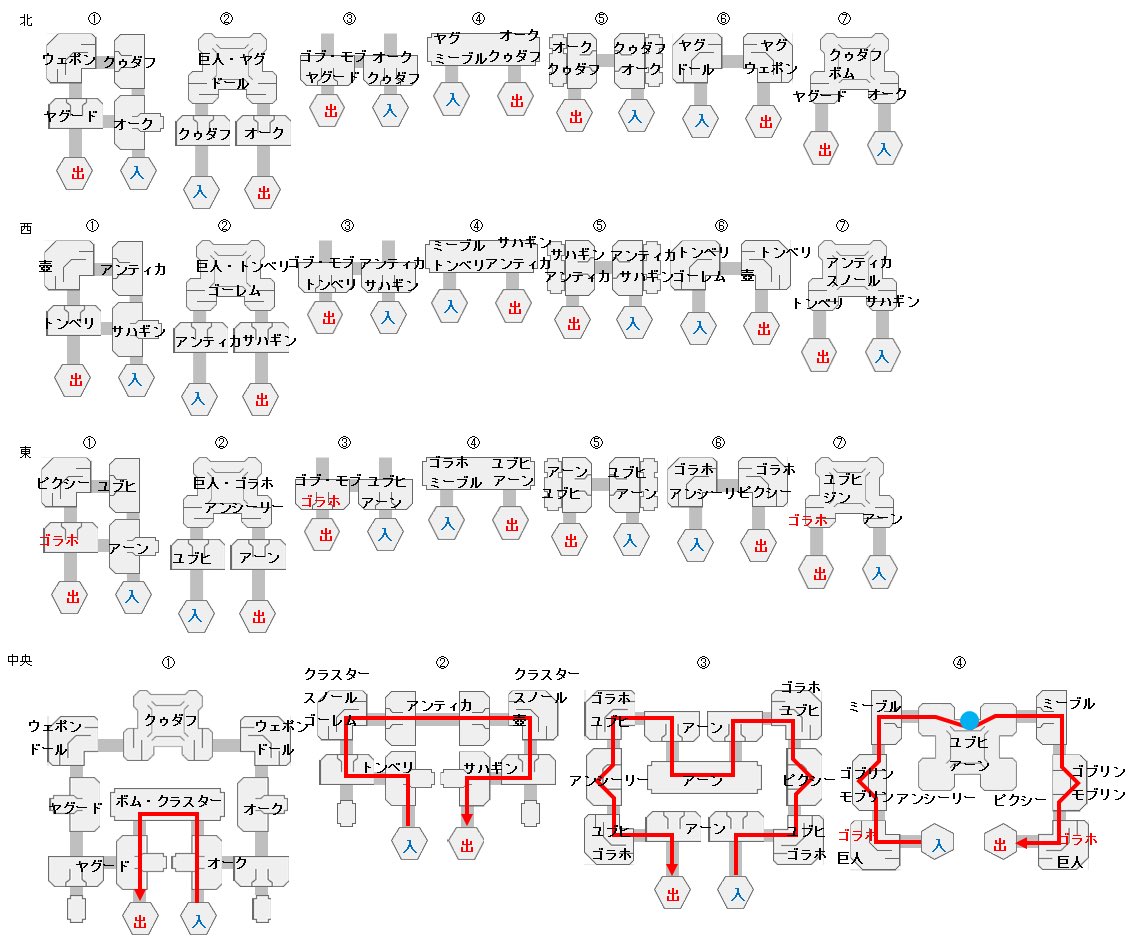テメナス怖い。
地図作るとちょっと安心。
赤いゴラホは絡むので心の準備をしてから突っ込む。