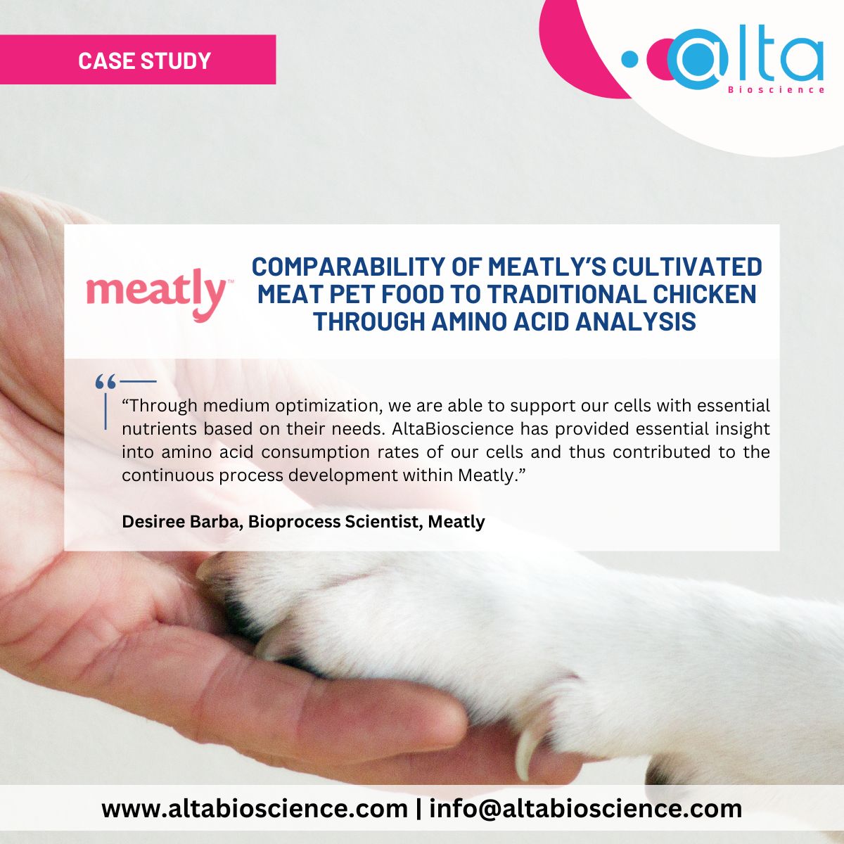 We’re proud to have supported <a href="/MeatlyPetFood/">Meatly</a>, the first company approved to sell cultivated #PetFood 🐾, with our #AminoAcidAnalysis service.
Our data helped optimise production, prove nutritional equivalence, and support regulatory approval.
Read more: altabioscience.com/case-studies/c…