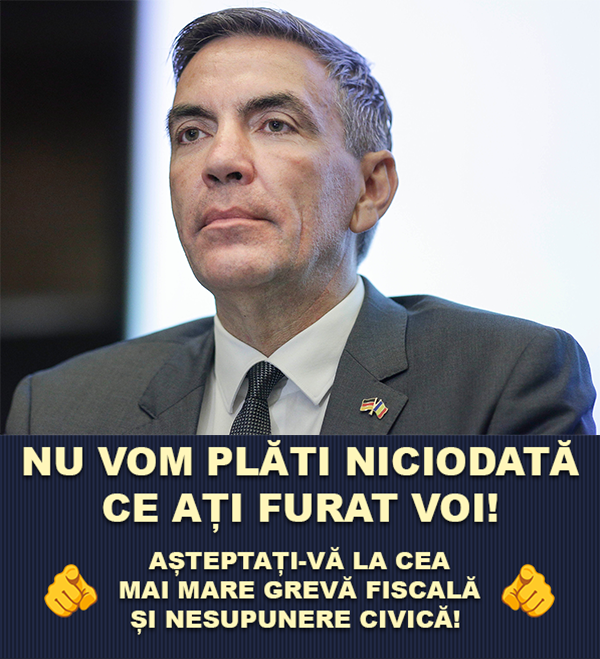 ANASTASIU - „Sunt deficite atât de mari încât trebuie să găsim o soluție ca fiecare să fie contributor. Și aici va trebui o decizie politică. Vă dau un exemplu, să contribuie toată lumea, indiferent de venituri, cu 100 lei."
DORMIȚI?🤨 Somn ușor!🥱
Ridică-te Române și luptă!🫵✊