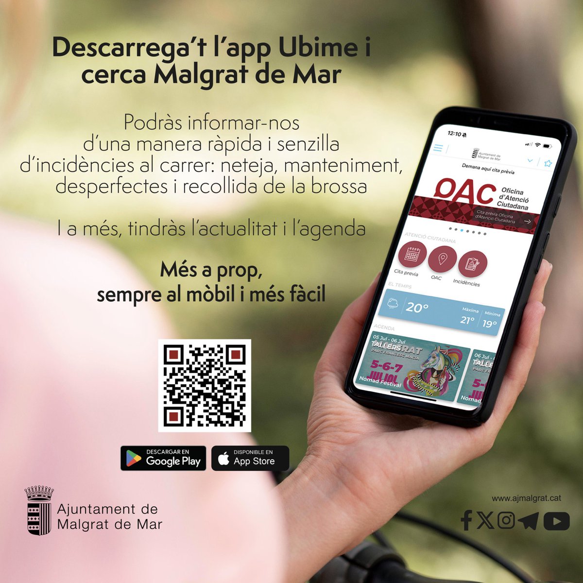 📲🛠️𝗔𝗽𝗽 𝗶𝗻𝗰𝗶𝗱è𝗻𝗰𝗶𝗲𝘀 𝗮 𝗹𝗮 𝘃𝗶𝗮 𝗽ú𝗯𝗹𝗶𝗰𝗮

❓Vols fer-nos arribar d'una manera fàcil i ràpida problemes o queixes de neteja, manteniment, desperfectes o recollida de brossa?

🔄Descarrega't l'app Ubime i cerca Malgrat de Mar

#malgratdemar