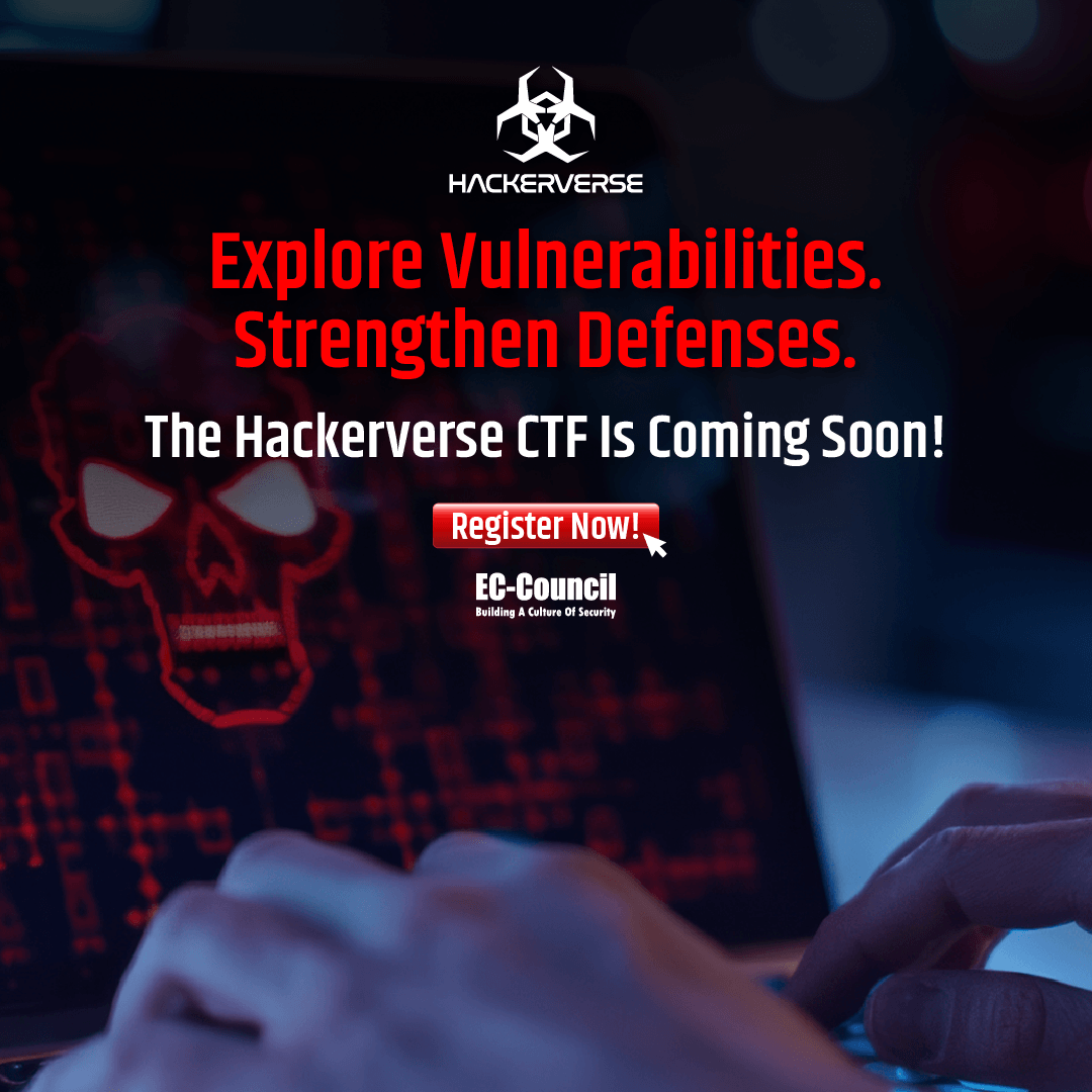 hackerverse_ecc's tweet photo. Every exploit teaches you something.
Build better defenses. Register now: https://t.co/EYPZJopwK1
Hackerverse isn’t just a challenge.
It’s how cybersecurity skills evolve.
#eccouncil #hackerverse #hackerversectf #monthlyctf #ctf #capturetheflag #ethicalhacking https://t.co/IkmZ3SbYv5