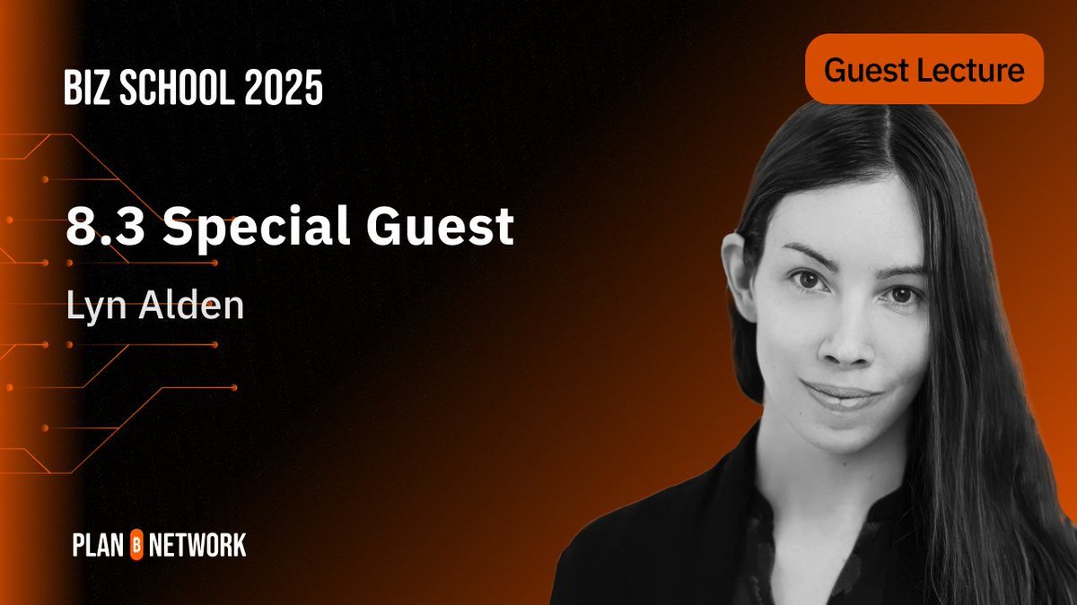 🎓 Happening today at Plan ₿ Biz School:

<a href="/LynAldenContact/">Lyn Alden</a> joins live for a session on global macro, monetary shifts, and where Bitcoin fits in the long game.

A rare chance for students to learn directly from one of the sharpest minds in finance.

Thanks again to New Market