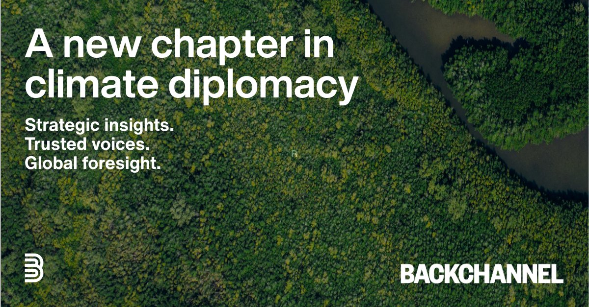BackchannelNews's tweet photo. The world is evolving, and so are we: UNCS is now Backchannel.

A new identity for deeper, more strategic dialogue on climate and its links to trade, security, health, and geopolitics.
#Backchannel #ClimateDiplomacy https://t.co/09ULw8KWHN