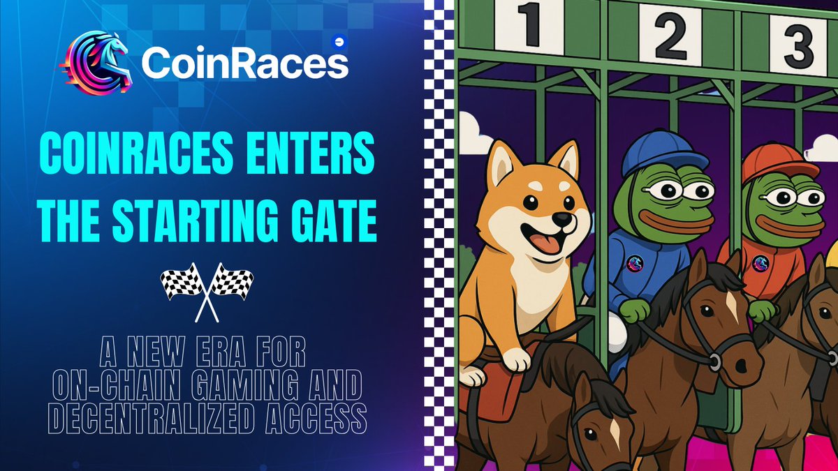 🚀 CoinRaces is gearing up for launch — and Coinbase just cleared the runway!

We’re building an on-chain frontier where ownership, fun, and fair competition gallop freely — like thoroughbreds under open skies.

#Memecoins are lining up in the paddock. The gates are moments away