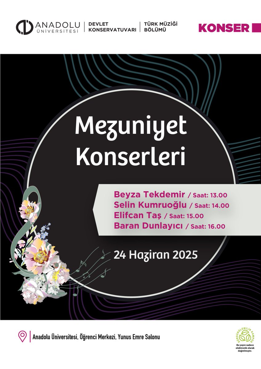 Mezuniyet Konserleri

🗓️ 24 Haziran 2025
⏰ 13.00
📍 Yunus Emre Salonu 

<a href="/Anadolu_Univ/">Anadolu Üniversitesi</a>