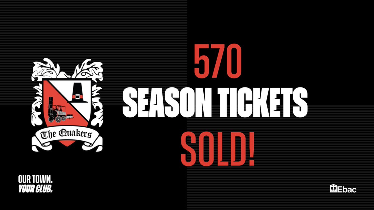 🎟️ Season Tickets 2025/26 - 570 SOLD!

We have sold 570 season tickets for next season! 🙌

Can we reach 600 by the end of the weekend?

Please remember that all applications for existing seats must be submitted no later than Monday, June 30th.

Join us here: 👇